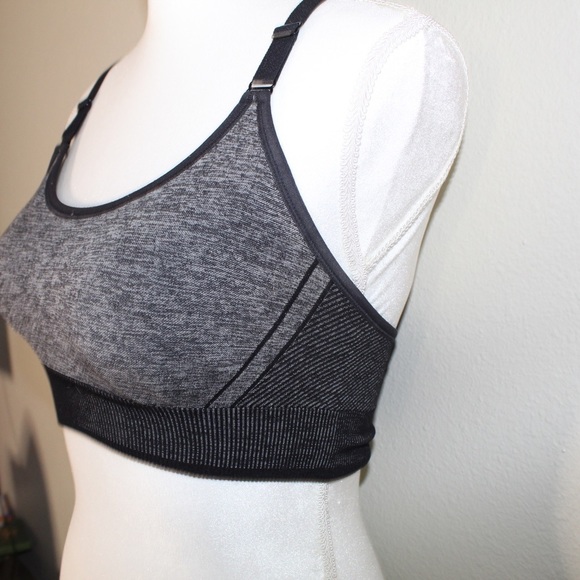All In Motion Dark Grey and Black Racerback Sports Bra - Size Medium - Picture 4 of 6